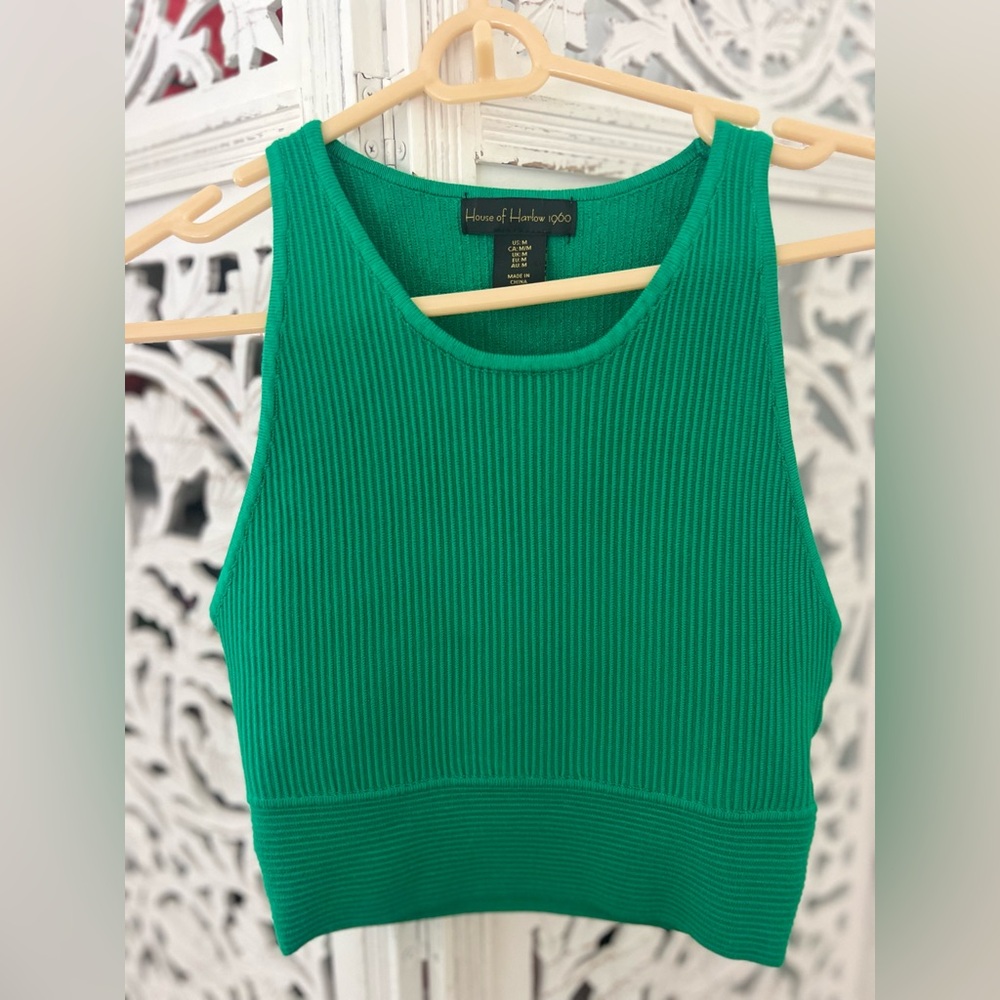 Two piece- House of Harlow 1960-Green Ribbed - Picture 3 of 6